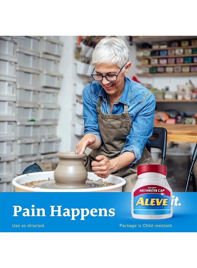 Aleve Soft Grip Arthritis Cap Tablets, Fast Acting All Day Pain Relief For Headaches, Muscle Aches, And Fever Reduction, Naproxen Sodium Capsules, 220 Mg, 270 Count - Image 3